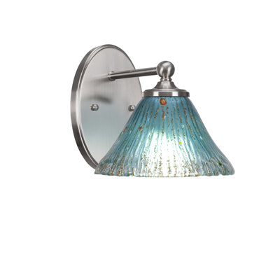 Sadea Wall Sconce Shown With 7" Teal Crystal Glass