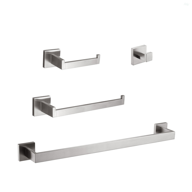 4 - Piece Bathroom Hardware Set, Brushed Nickel