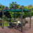 Kozyard 10' x 10' Morgan Outdoor Retractable Pergola with Sun Shade Canopy, Patio Aluminum Pergola Shelter for Backyard Garden Modern Metal Grill Gazebo, Blue-90613688-64815874