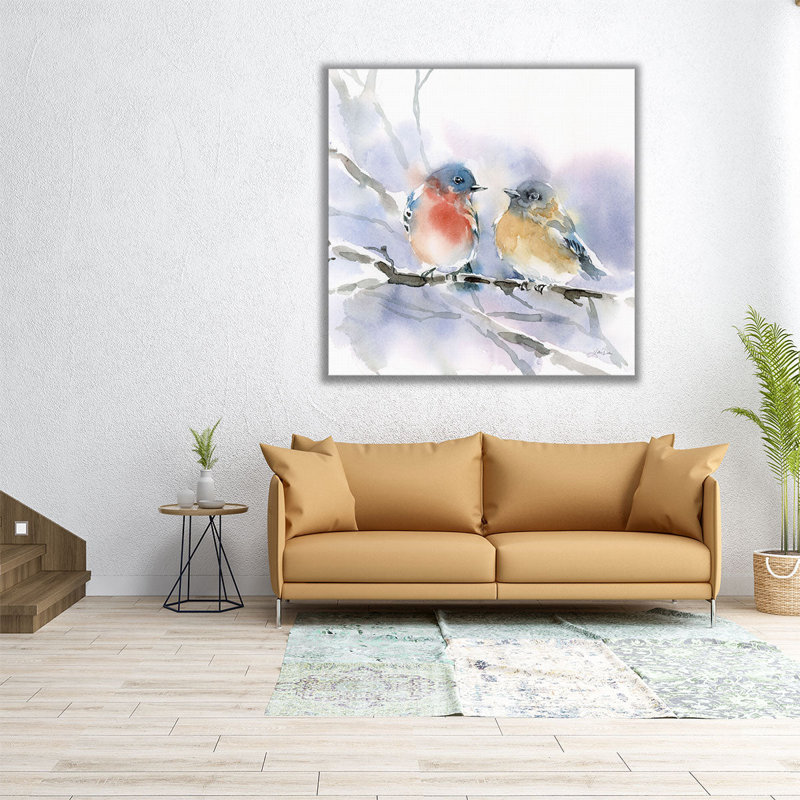 «Bluebird pair», reproduction d'art sur toile, H 12 po x l 12 po