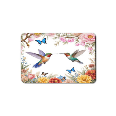 Tapis de bain à motif floral Hummingbird, 16 x 24 po