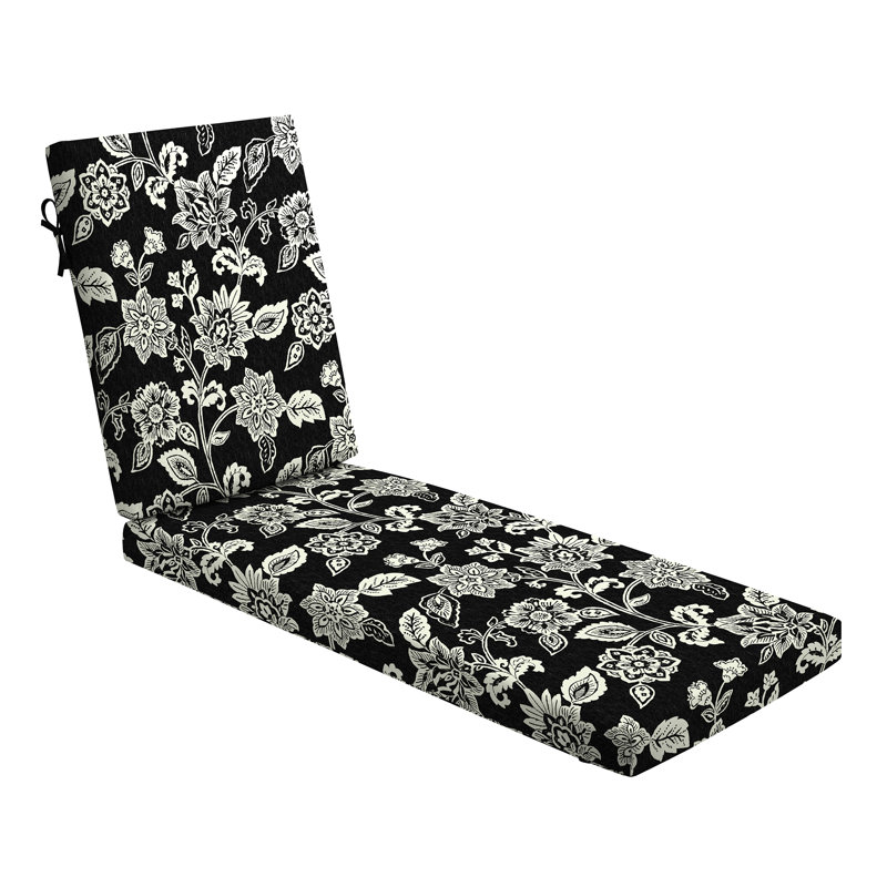 ARDEN Foam Outdoor Chaise Lounge Cushion, 21 x 72, made with ProFoam, Ashland Black Jacobean