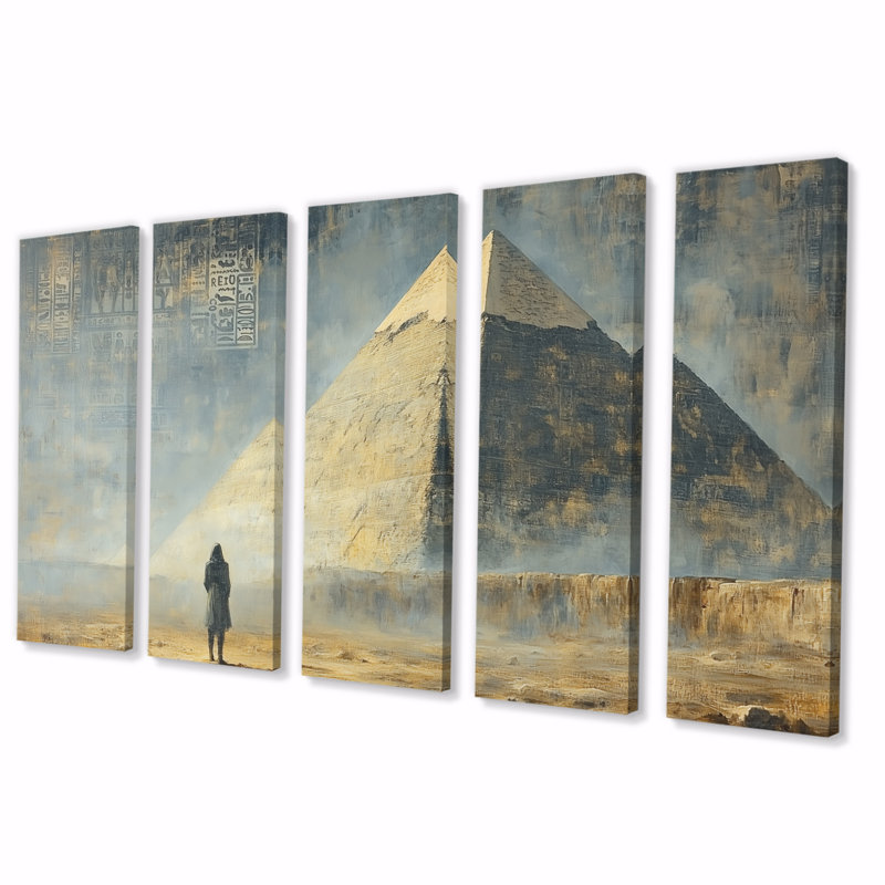 Égypte, grande pyramide antique de Gizeh - Égypte, ensemble de reproductions d'art mural, H 28 po x l 60 po