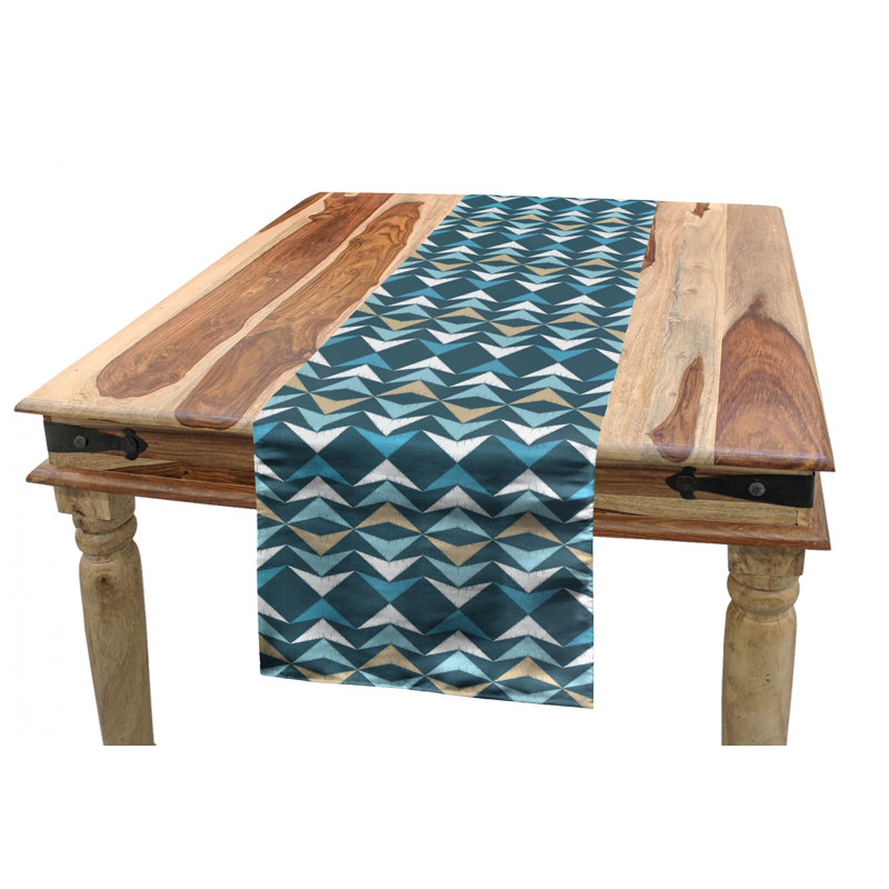 Chemin de table géométrique, 72 po x 16 po