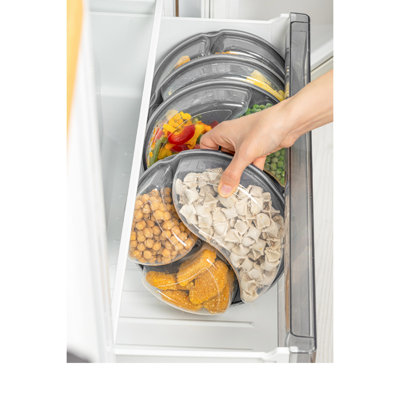 Durable Storage Box Set (6 Pieces), Anthracite Color, 8.3 x 8.3 x 2.0 inches | 100% BPA-Free Plastic, Dishwasher Safe | Ideal for Organizing Home, Office, and Craft Supplies, Space-Saving Design