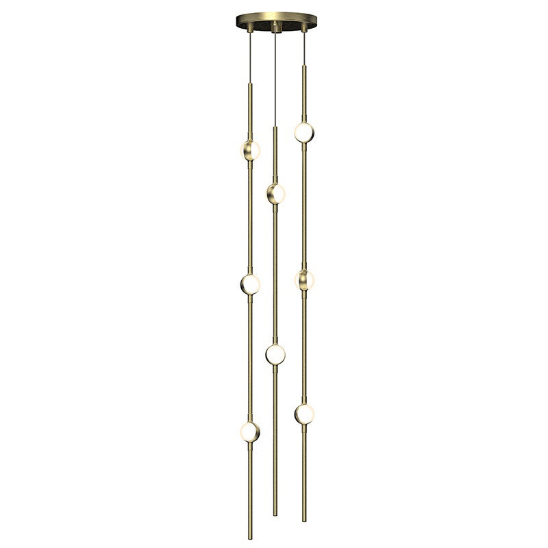 Constellation® 8 - Light LED Pendant, Satin Brass/White