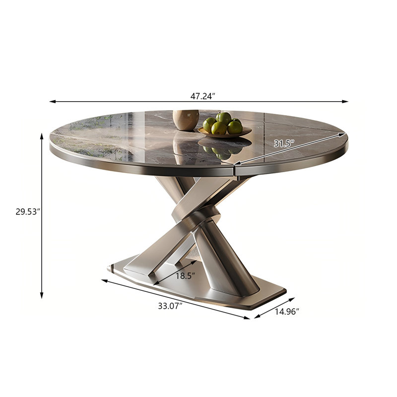 Table de salle à manger Sintered Stone, H 29,53 po x L 47,24 po x l 31,5 po 
