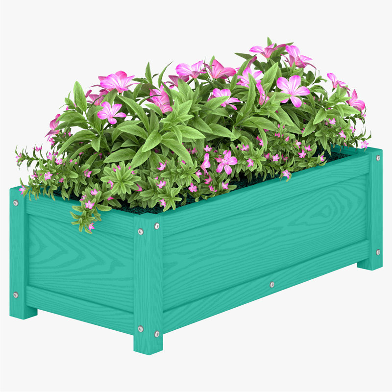 Rectangular Planter Box with Drainage Holes HDPE Garden Bed Poly Window Box,Waterproof, Weather Resistance Waterproof