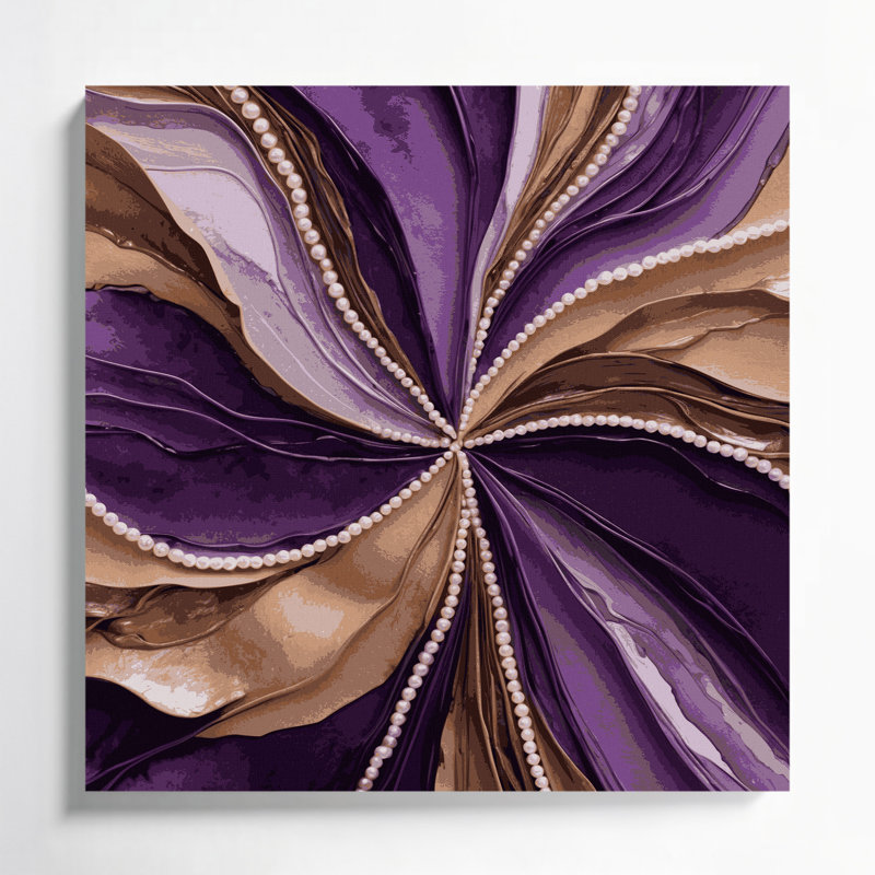 Aquarelle abstraite 98, art sur toile mauve, H 12 po x l 12 po