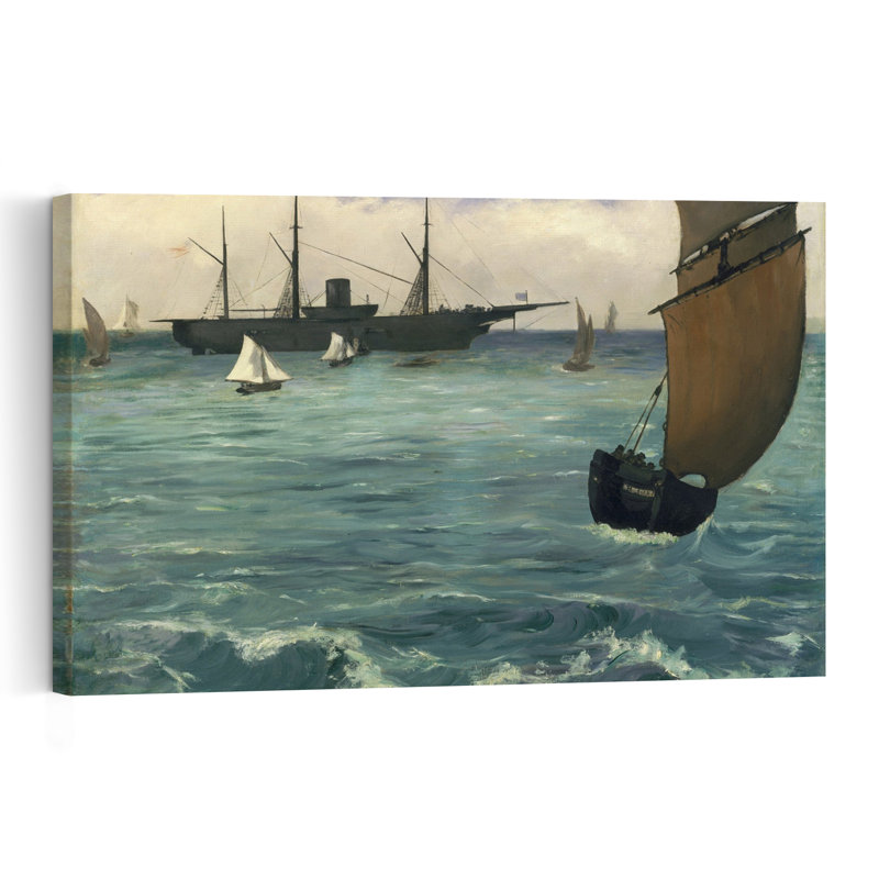The "Kearsarge" At Boulogne, 1864 Impressionist Contemporary Seascape Wall Art Print, 30.48cm H x 45.72cm W