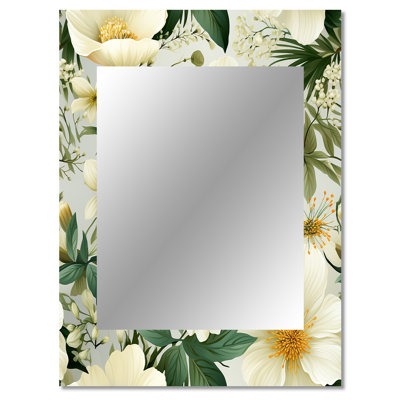 Andrian Boho Botanical Oasis Palm - tropical  Unique Mirror, Tropical Large Wall Mirror, Printed Metal Art
