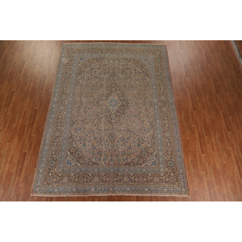 Tapis persan traditionnel Kashan noué à la main 9 x 13