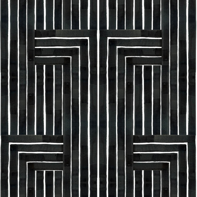 Rouleau de papier peint adhésif organique ciselé L 10 pi x l 24 po, Non encollé, Faux Grasscloth, Black