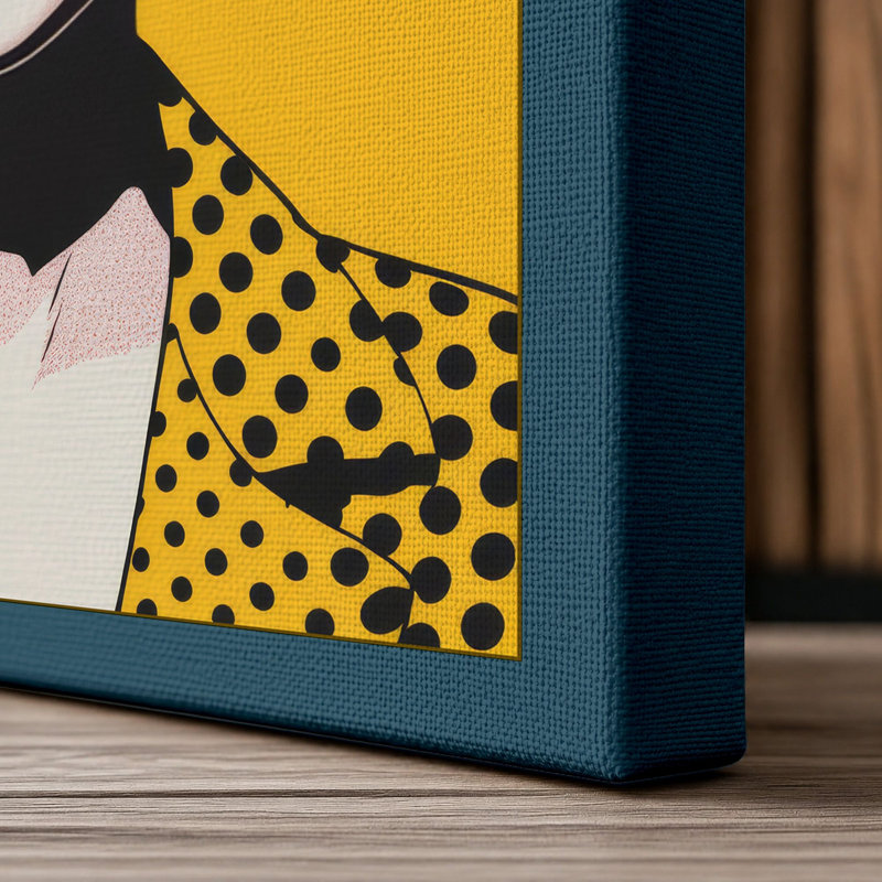 Pop Art Confidence Retro 1 Piece Wrapped Canvas Wall Art, 24x16 - 61.0 x 40.6 cm, Teal Border