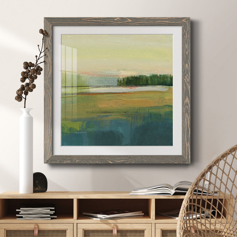 Way to Woodstock II - Peinture encadrée, Encadré gris, H 31,5 po x l 31,5 po x P 1,5 po