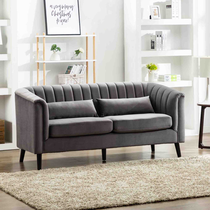 Colvin 3 Seater Velvet Sofa, Grey Velvet