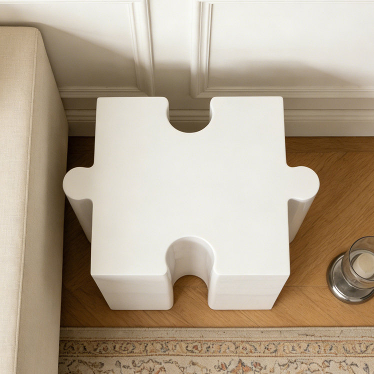 Table d'appoint Art, Blanc-1