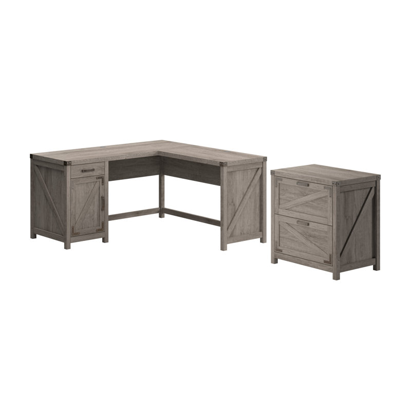 Cottage Grove L-Shape Computer Desk, Restored Gray
