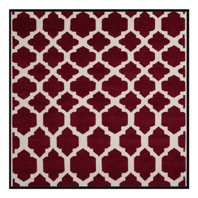 Tapis rouge en treillis lavable à la machine