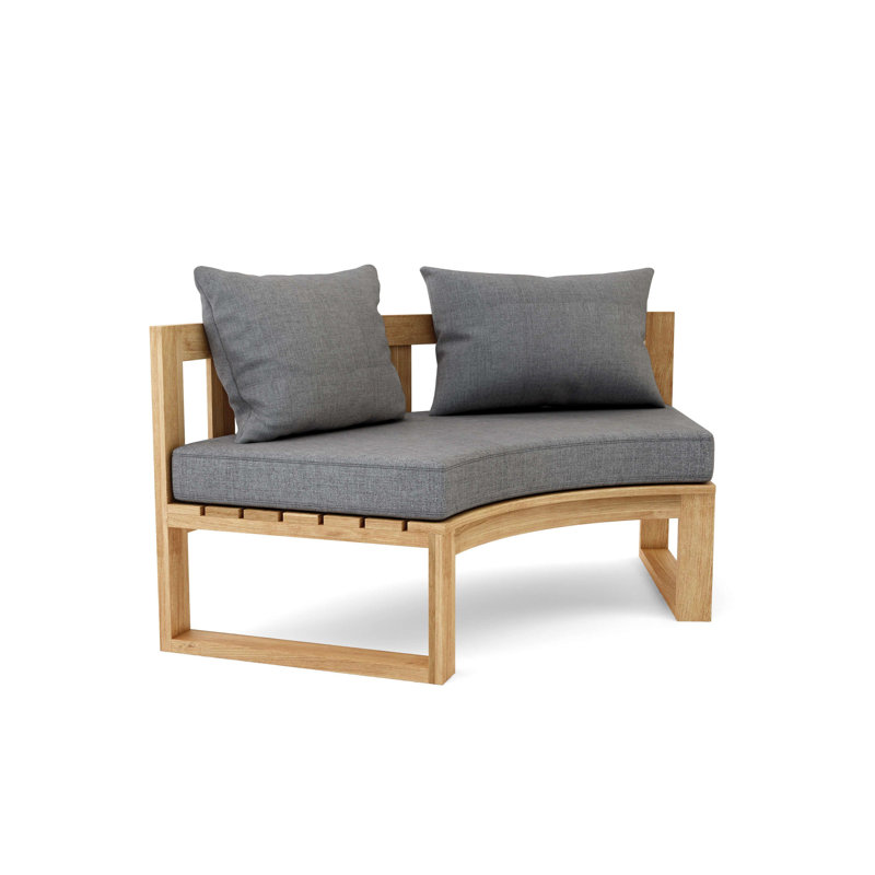 Circular Modular Outdoor 5 - Piece Teak Conversation Set, Cast Slate