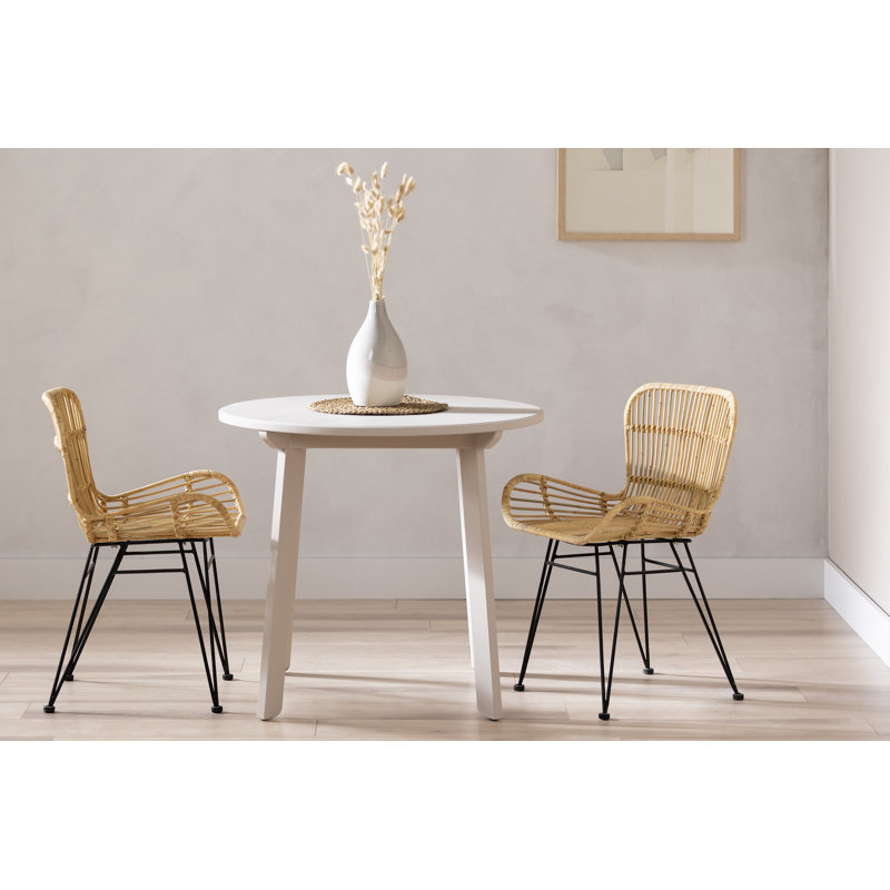 Beige Rattan and Cane Bohemian Arm Chair
