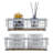 2-Piece White Metal Storage Baskets Bin