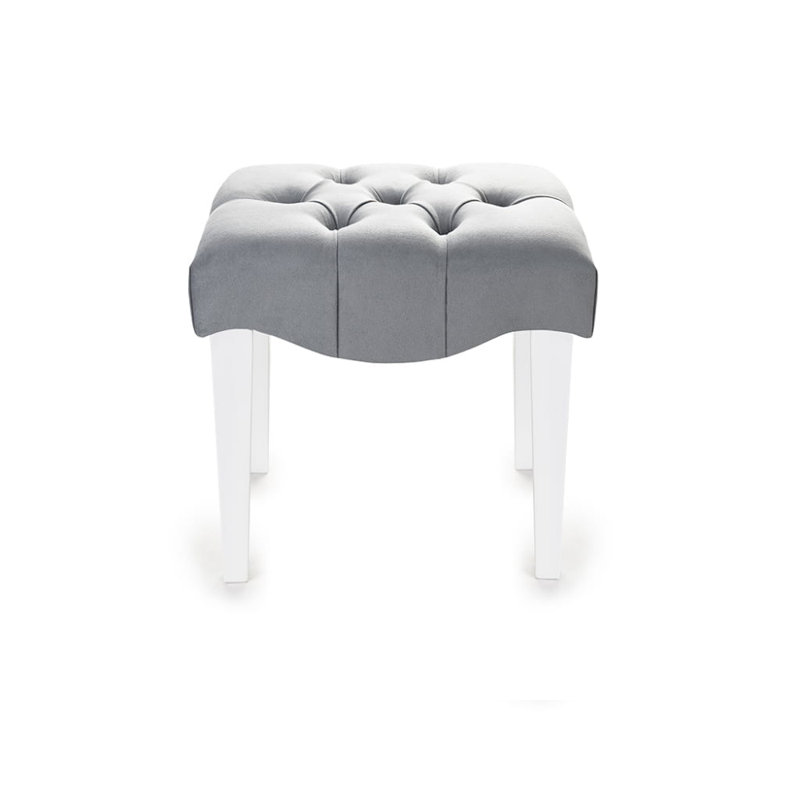 45cm Wide Velvet Tufted Rectangle Footstool Ottoman, White