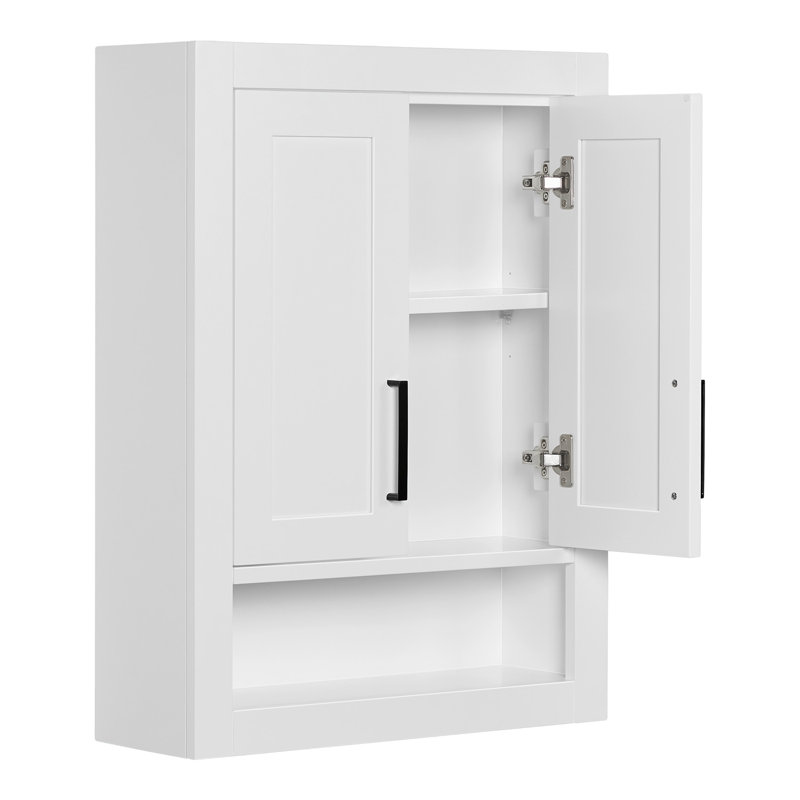 Armoire murale en bois massif H 31 po x l 23,1 po, H 31 po x l 23,1 po x P 21,5 po, Blanc / Blanc