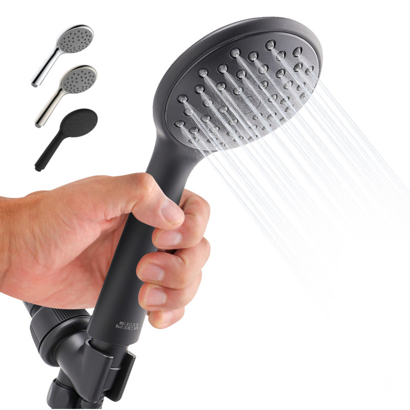 Single Function Massage Shower Head, Handheld Showerhead Easy To Clean Matte Black, Matte Black
