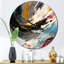 Smooth Bliss, abstrait, or, noir, bleu, I - Horloge murale abstraite-1778406214