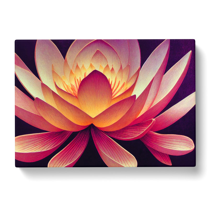 Incredible Lotus Flower - Wrapped Canvas, 50cm H x 76cm W