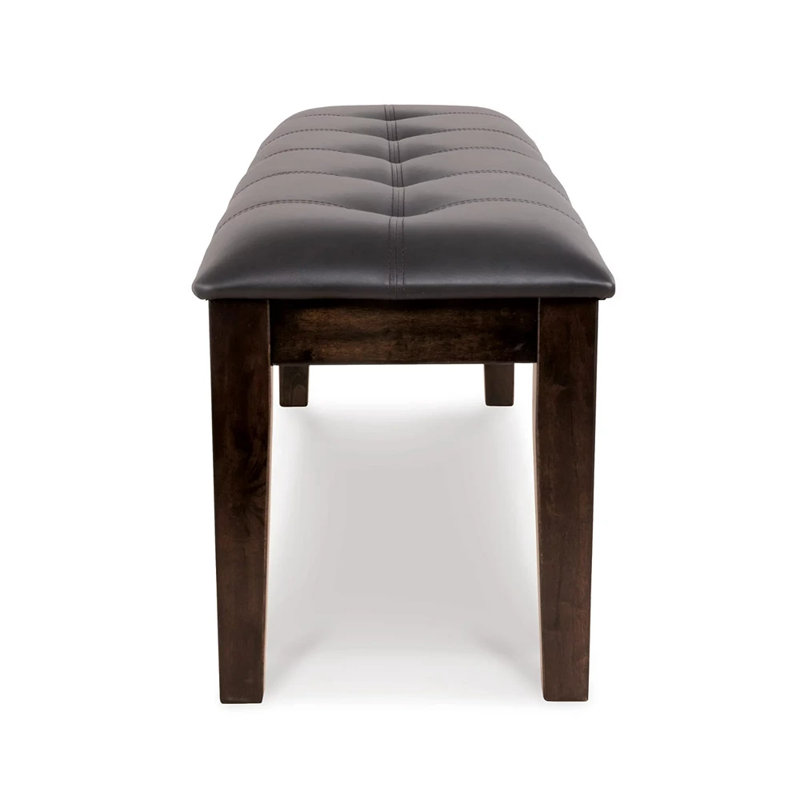 Haddigan Transitional 50" Dark Brown Tufted Faux Leather Bench