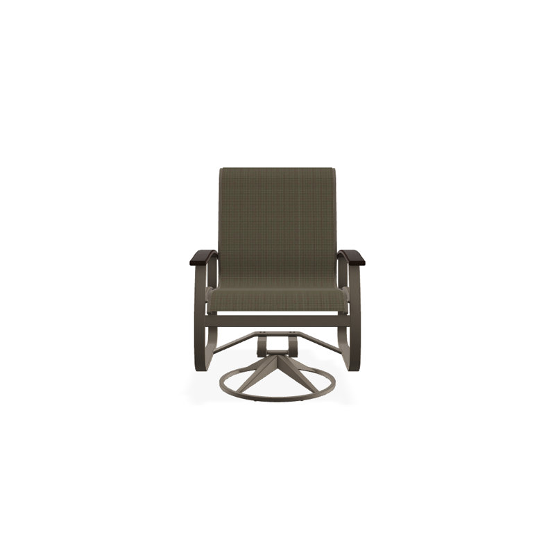 Belle Isle Outdoor Dining Armchair, Brown Sunbrella® Tweed, Kona P10, Textured Beachwood