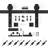 Sliding Standard Single Barn Door Hardware Kit with Handle and Floor Guide-84973970