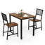 Ensemble de 3 chaises Aadi avec 2 chaises à dossier à lattes-1205087583