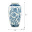 Vase en porcelaine D7.5x15 "avec motifs floraux bleus et blancs