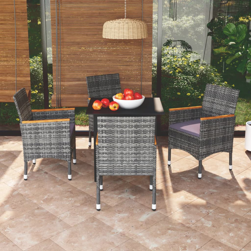 Ensemble repas rectangulaire pour 4 personnes Concettino, Brun/crème, H 29,1 po x L 31,5 po x l 63 po, 4