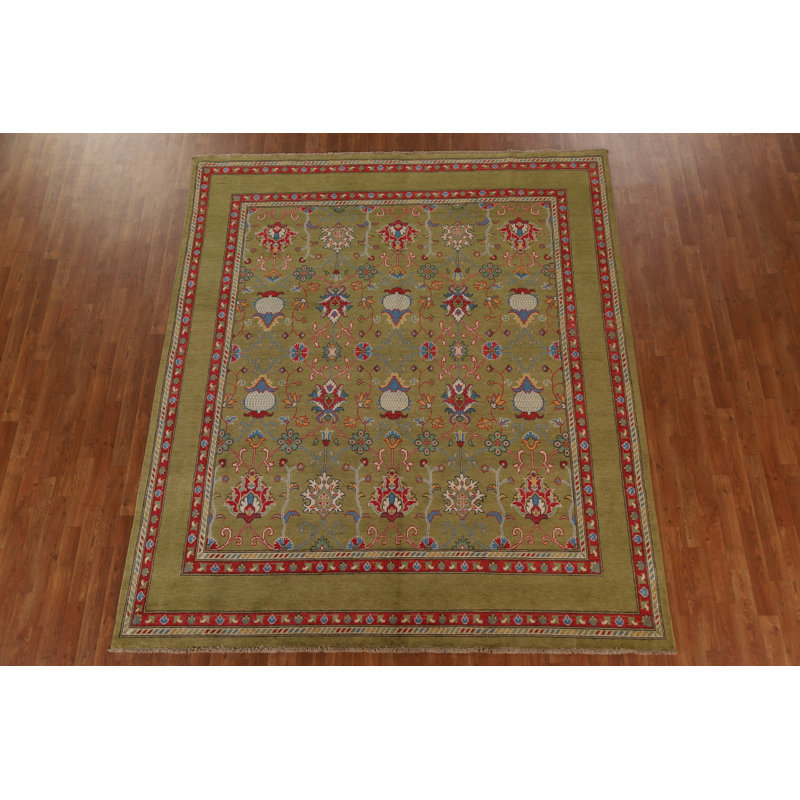 Tapis oriental à motif de légumes Kazak fabriqué à la main 8 x 9