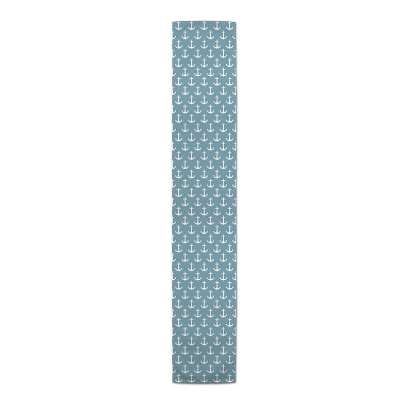 Chemin de table géométrique McKay, L 90 po x l 16 po, Bleu, Mckay Geometric