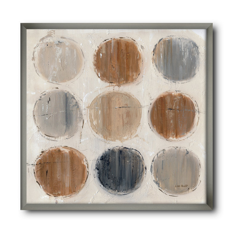 « geometric circle natural balance ii »-image image sur toile, Cadre argenté, H 30 po x l 30 po x P 1 po