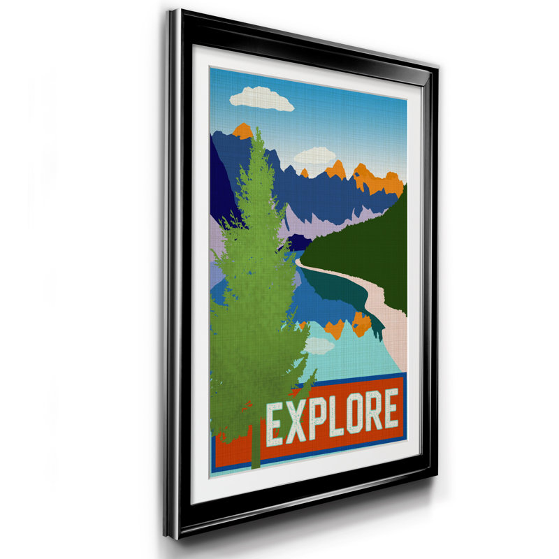 «Explore» par Carol Robinson - reproduction encadrée sur papier, Cadre noir, H 18,5 po x l 24,5 po x P 1,5 po