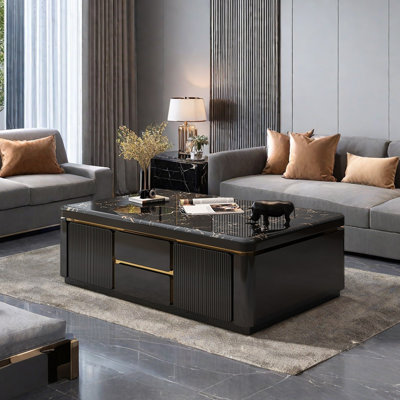 Table basse Luxury-lite rectangulaire en marbre