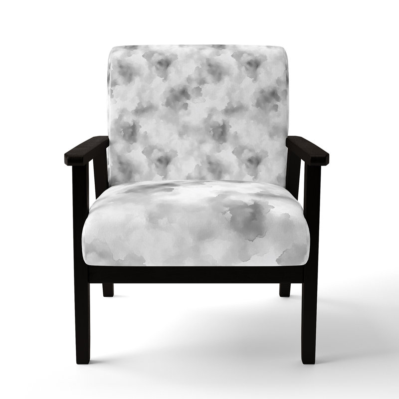 Chaise rembourrée Modern - Fauteuil gris fumé silencieux, Accoudoirs carrés noirs