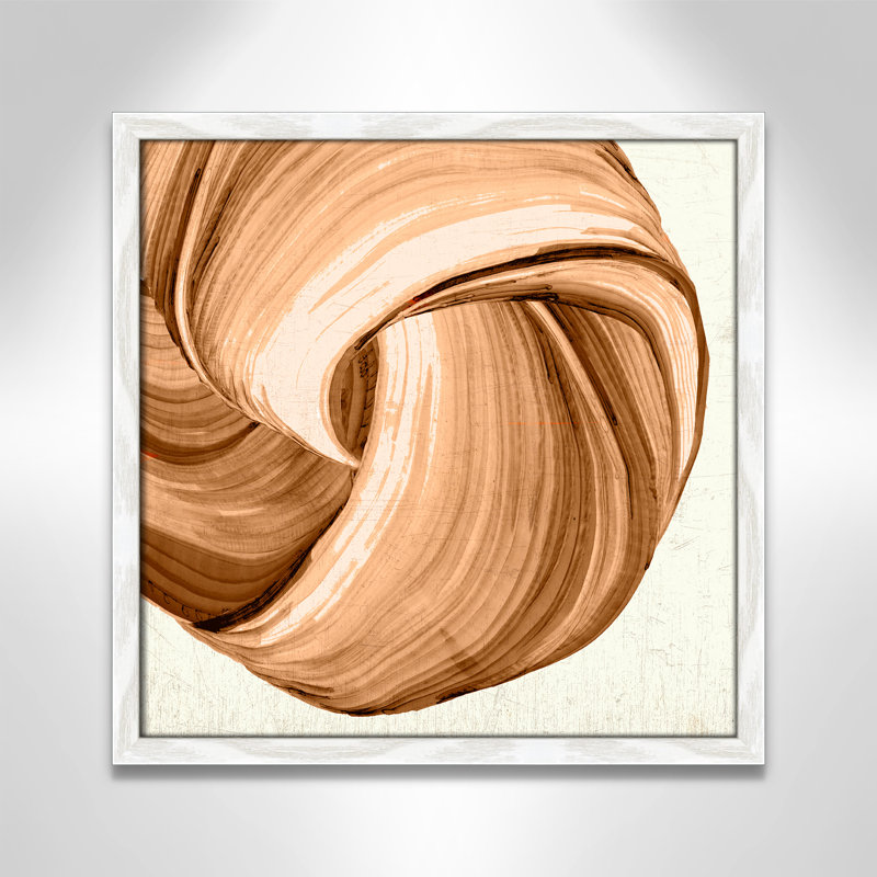 Orange Tango II imprimé par , 17'' W x 17'' H, Impression encadrée, Grain de bois blanc