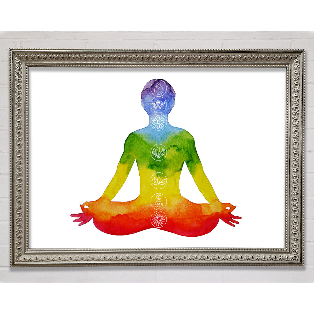 Chakra Meditation Farben 4 Gerahmter Druck