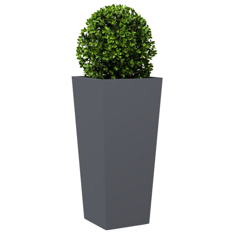 Asua Metal Planter Box, 75cm H x 35cm W x 35cm D, Anthracite