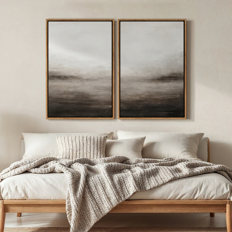 Art mural encadré sur toile, rétro muraux abstraits pour chambre à coucher, Naturel, H 24 po x l 16 po