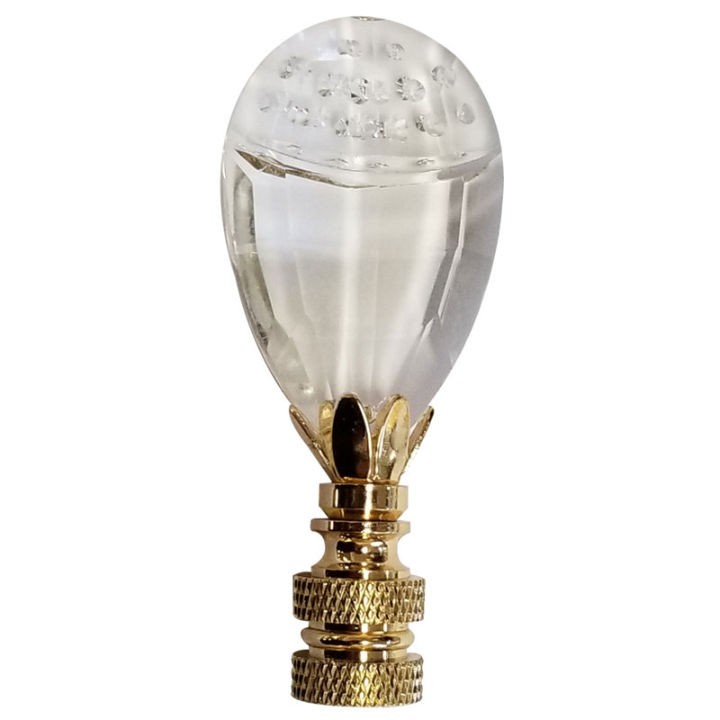 Balloon Shape Faceted Crystal Lamp Finial