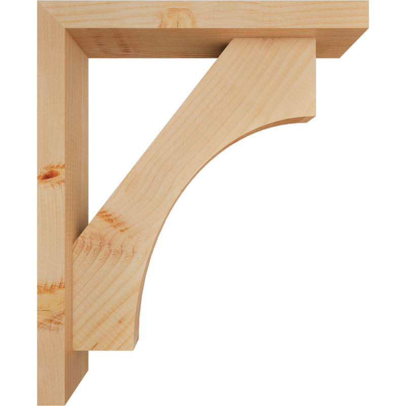 Westlake Block Bracket w/ Offset Brace, 22 x 18, 3 1/2"W Douglas Fir (Smooth)