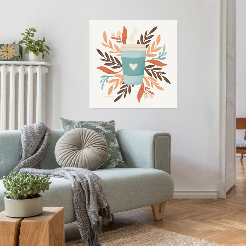 Mélange moderne avec art bleu-brun, H 32 po x l 32 po